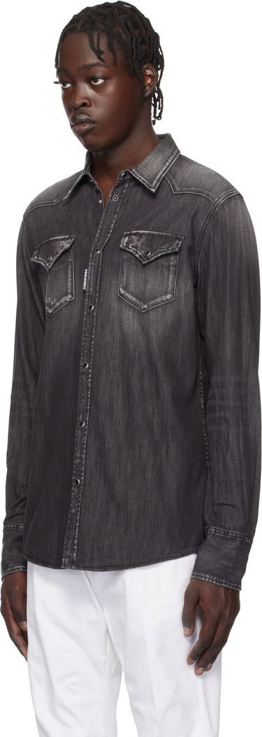 Košeľa DSQUARED2 Dsquared2 Classic Western Denim Shirt Šedá | S74DM0848_S30826, 3