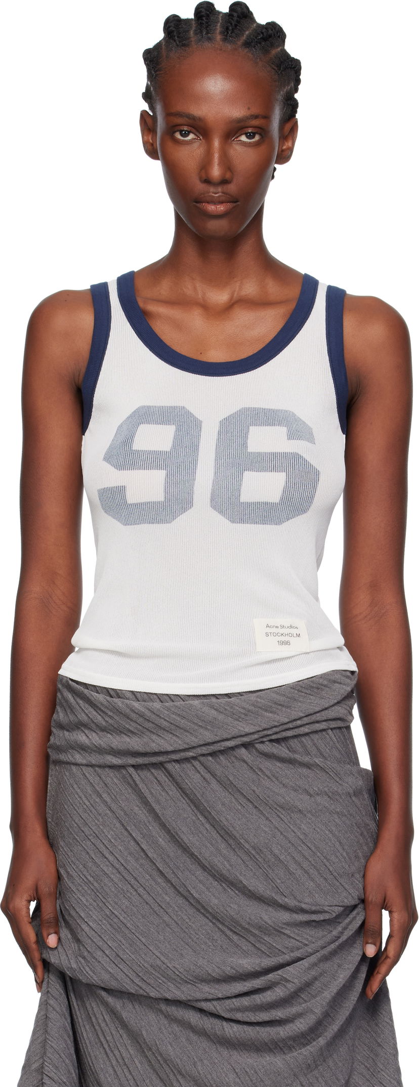 Tielko Acne Studios Acne Studios Ribbed '96 Tank Top Biela | AL0479-