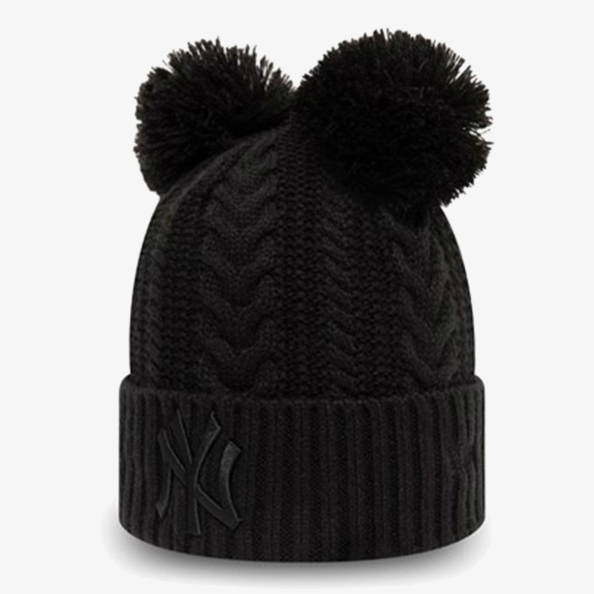 Kulicha New Era New Era Double Pom Cuff Knit New York Yankees Beanie Čierna | 60141699, 0