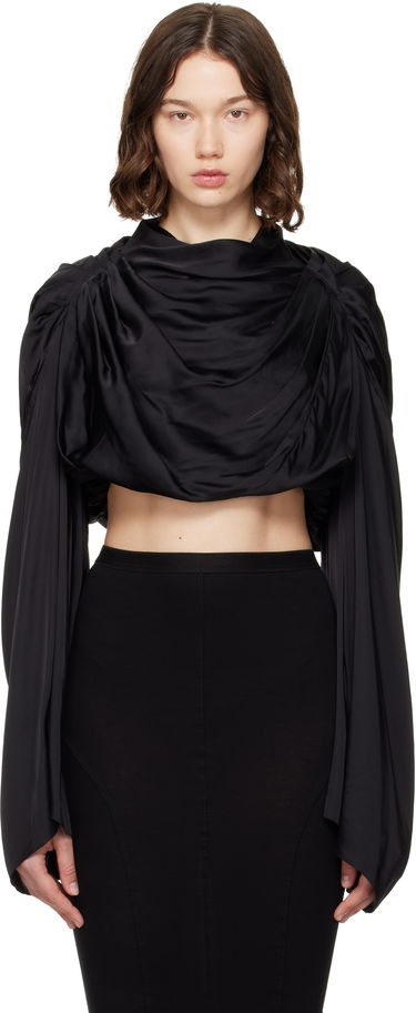 Crop Top Rick Owens Rick Owens Hollywood Claudette Draped Crop Top Čierna | RO01E7264 SCH, 0