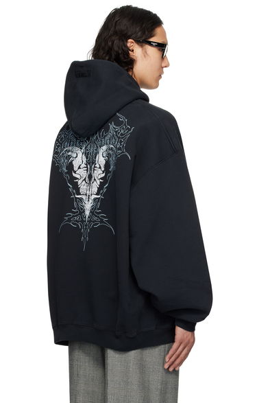 Mikina VETEMENTS Vetements Bone V Oversized Hoodie Čierna | UA66HD740B, 2