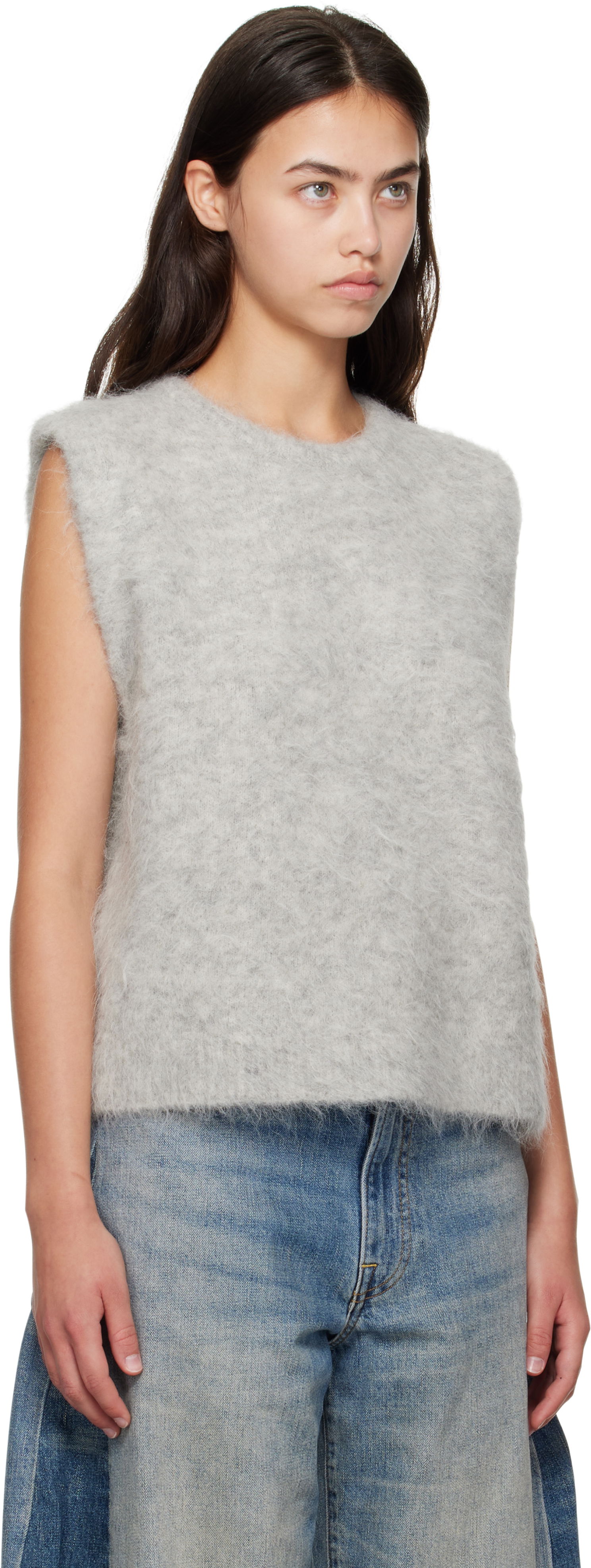 Vesta R13 R13 Deep Armhole Knit Vest Šedá | R13WY294-Y196A, 1