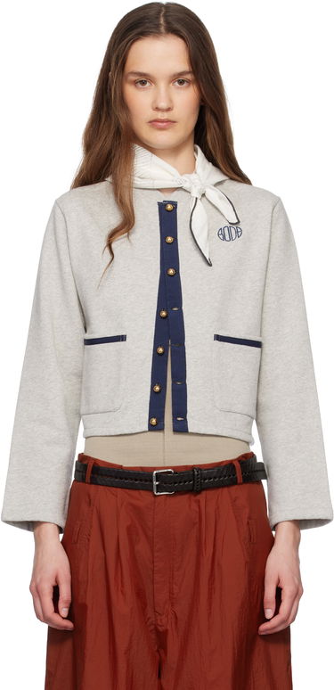 Sveter Bode Bode Heathered Cropped Cardigan Šedá | WRS25CS019, 0