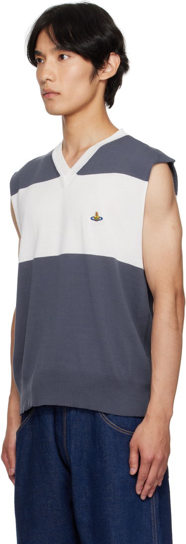 Sveter Vivienne Westwood Vivienne Westwood Ollie Striped Sweater Vest Šedá | 2701002J-Y003F-, 3