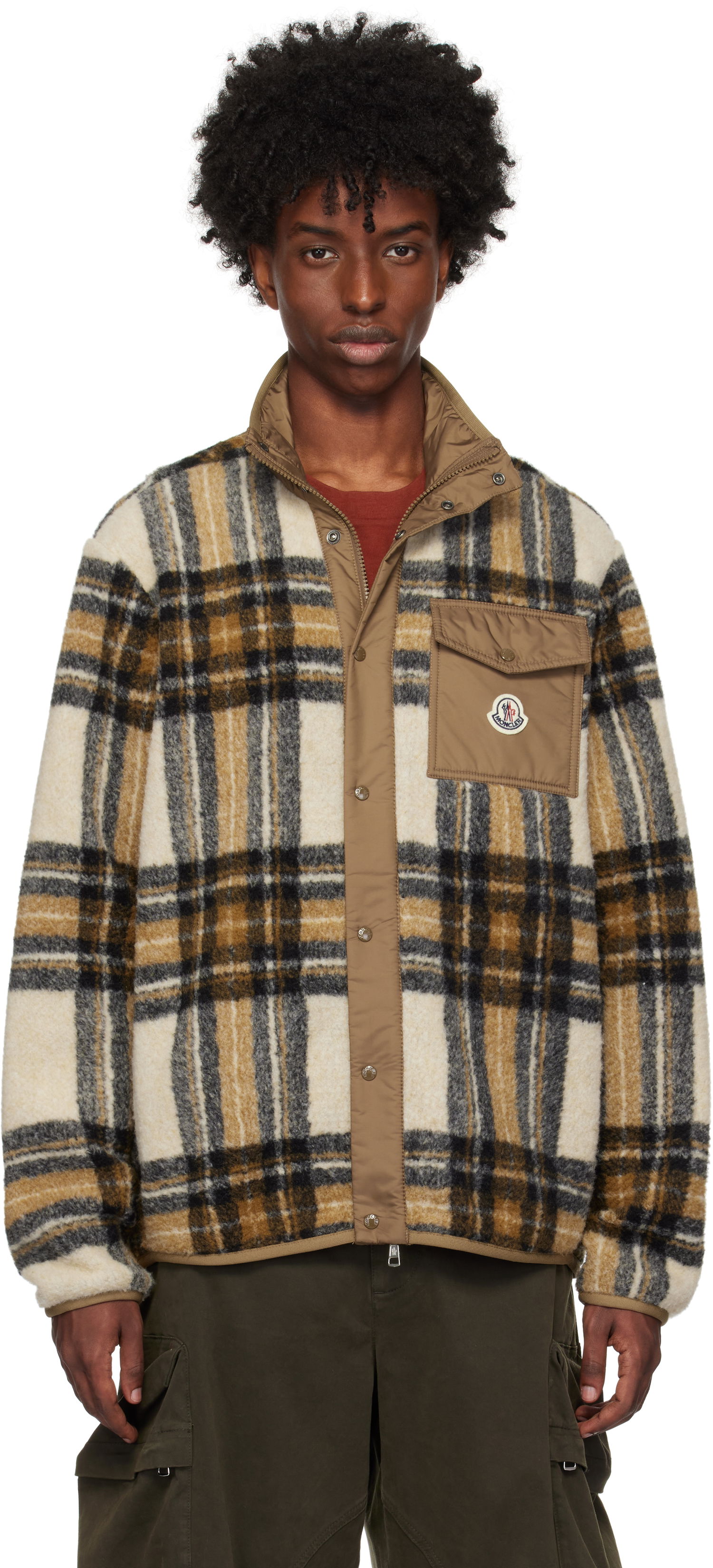 Bunda Moncler Moncler Plaid Fleece Jacket Rôznofarebný | J20918G0005589AQU, 0