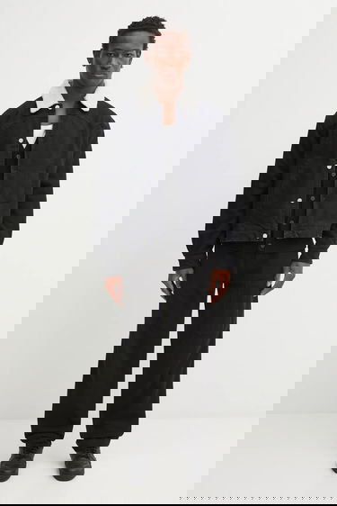 Kabáty Aries Oversize Sherpa Denim Car Coat Čierna | AR7120004, 6