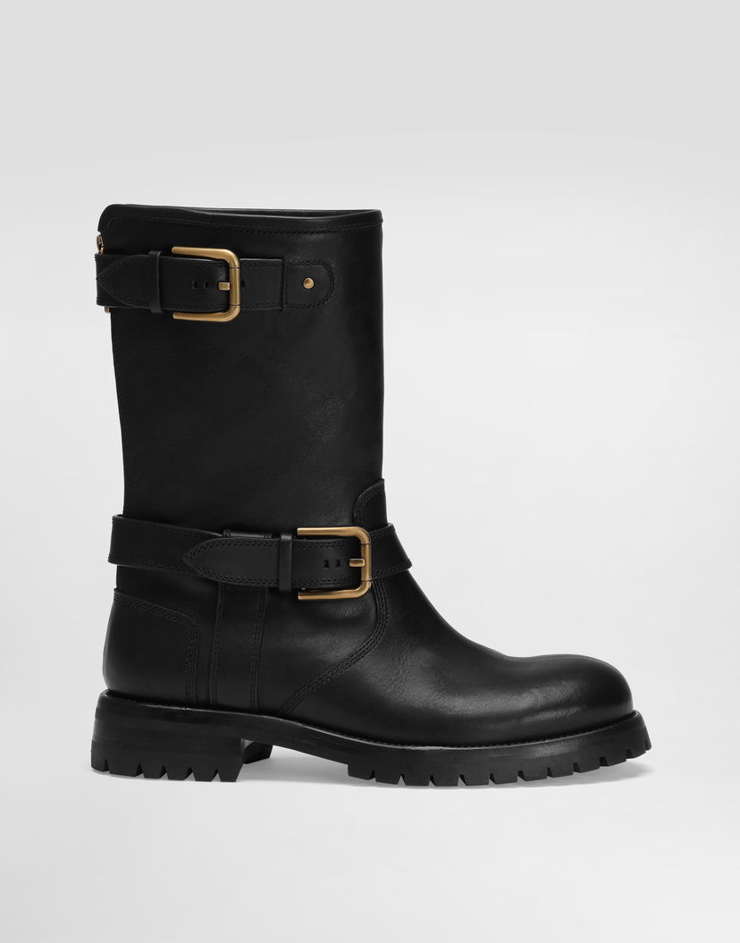 Doplnky Dolce & Gabbana Dolce & Gabbana Calfskin Biker Boots Čierna | CT1081AW35280999