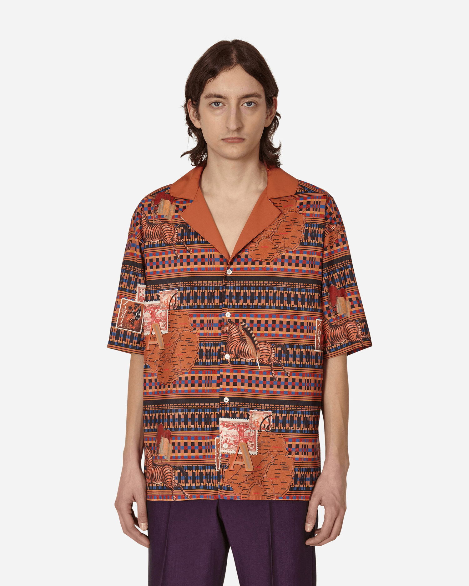 Košeľa Ahluwalia Tunde Shirt Červená | M-AHLU-TO009-SS23-FA100  BR, 1