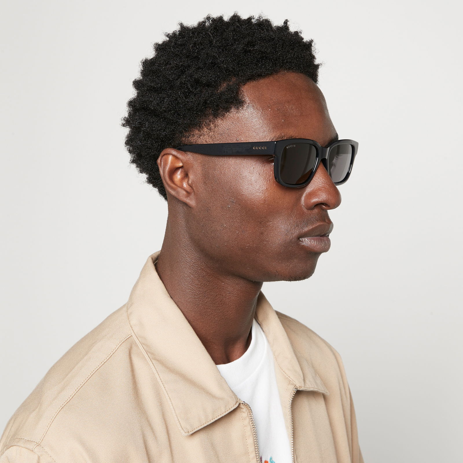 Minimal Logo Acetate Rectangular Sunglasses