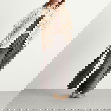 Košeľa Ahluwalia Kada Embroidered Short Sleeve Shirt Biela | M-AHLU-TO029-SS26-FA290-WH, 4