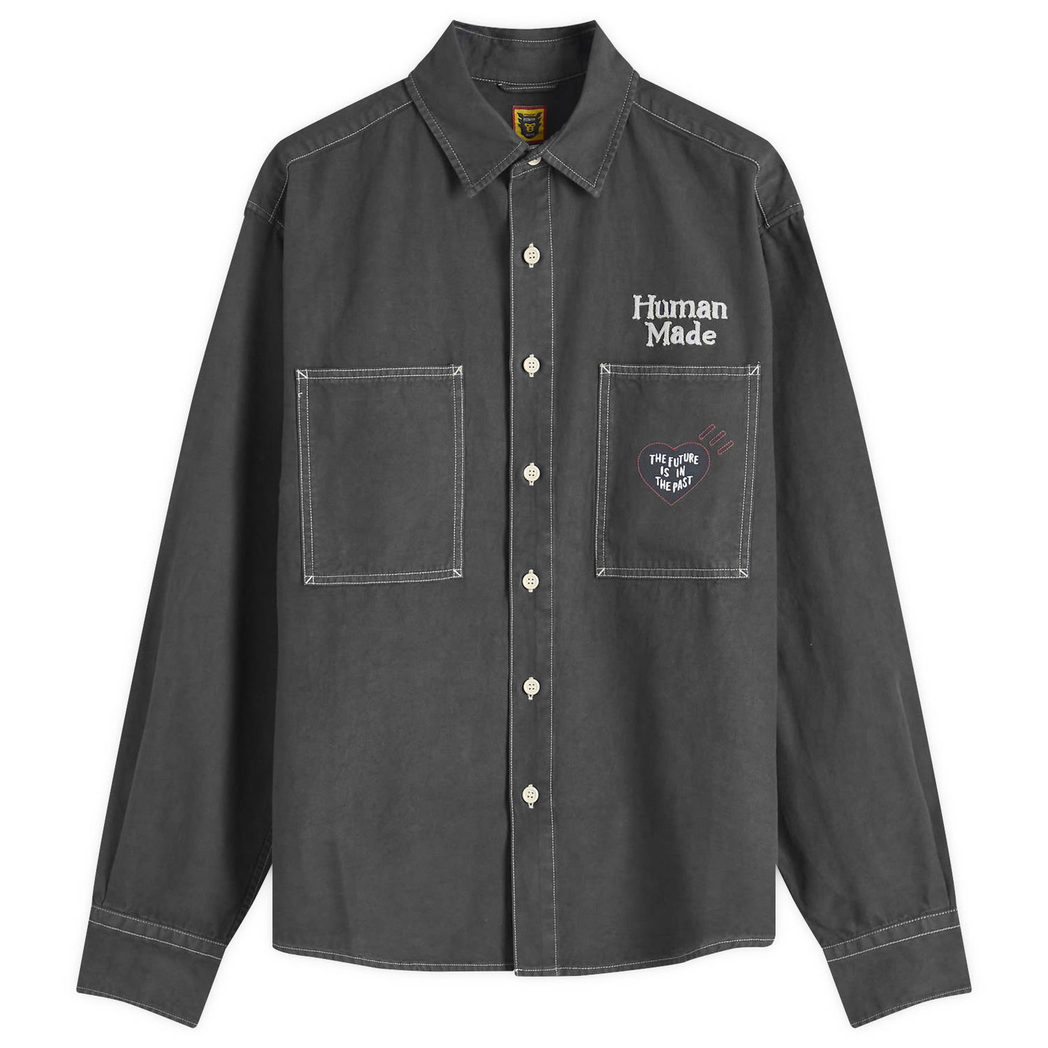 Košeľa Human Made Work Shirt Stitch Large Šedá | HM28SH017-BK, 1