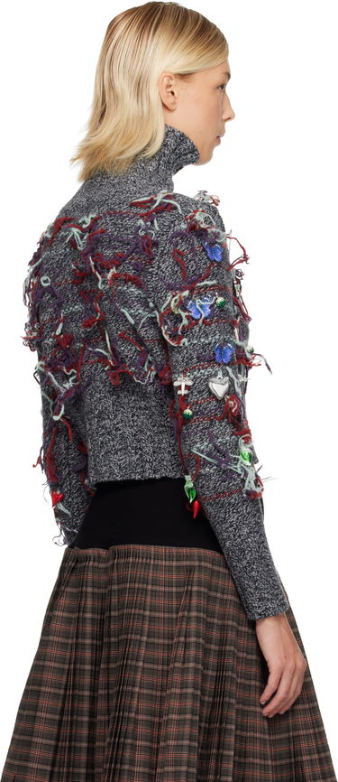 Sveter Chopova Lowena Chopova Lowena Washed Up Embellished High-Neck Cardigan Rôznofarebný | 5252, 2