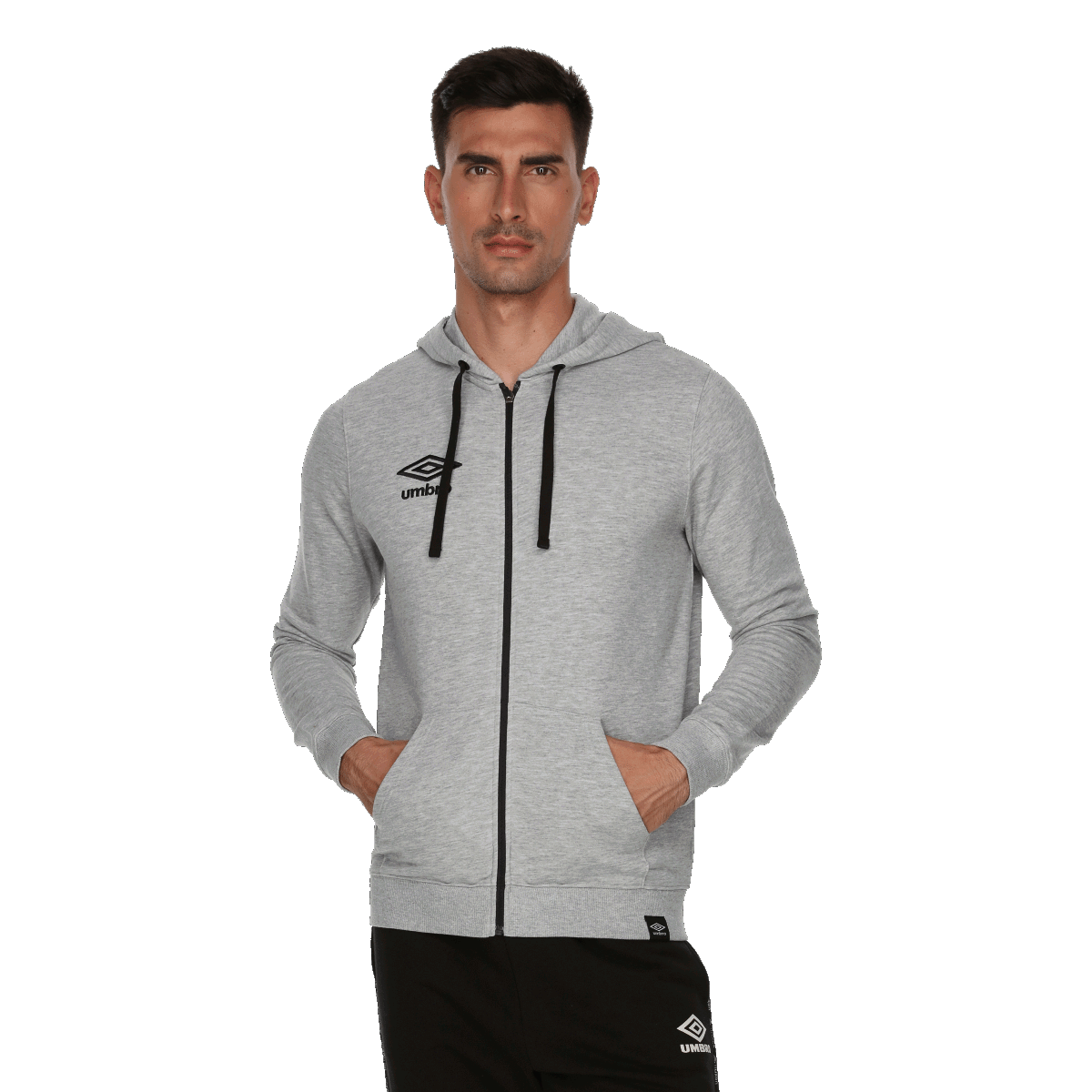 Mikina Umbro Essentials Full-Zip Hooded Sweatshirt Šedá | UMA243M602-3A, 0