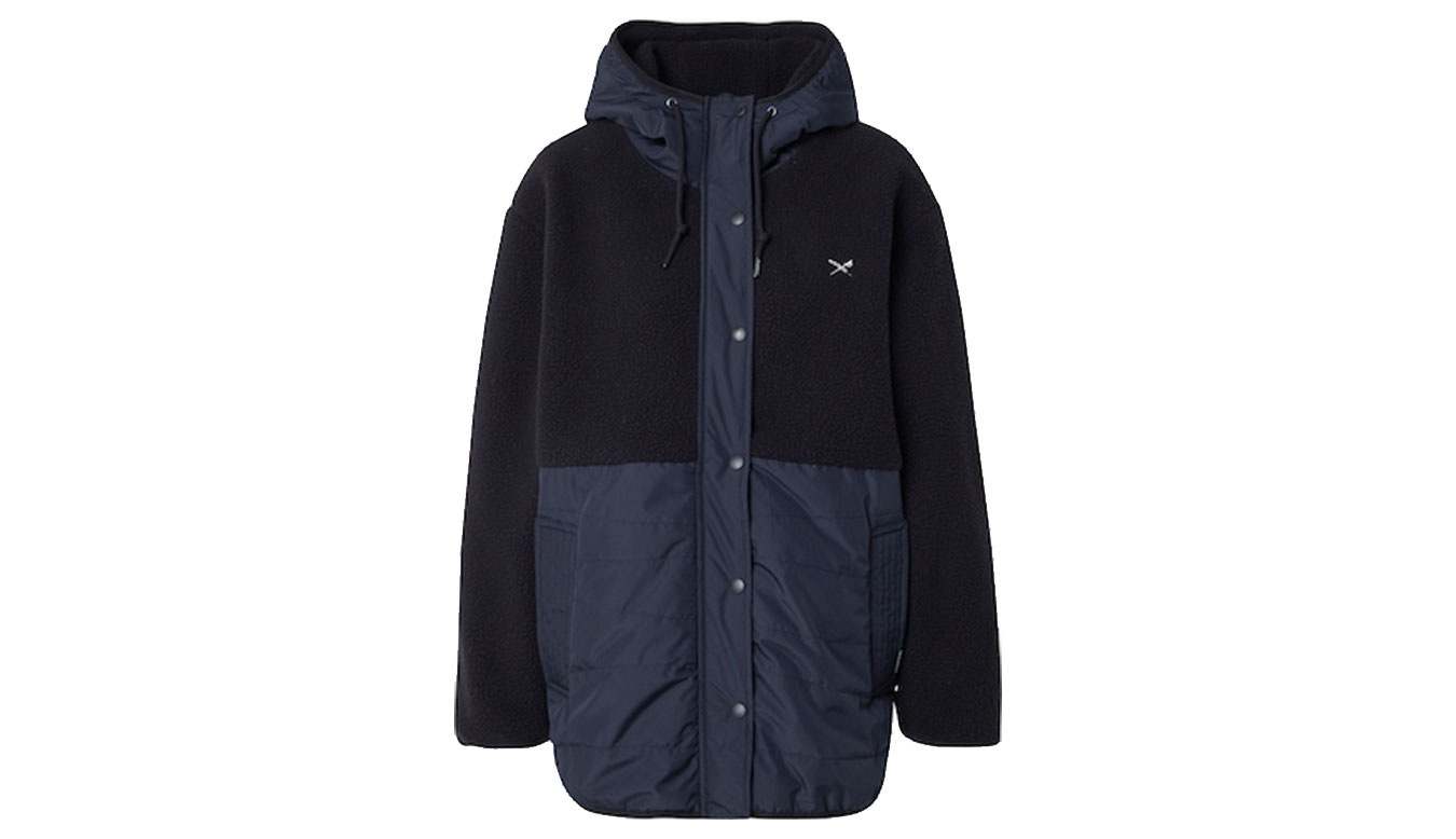 Bunda Irie Daily Arctik Hooded Fleece Long Jacket Navy | 965D111-700, 1