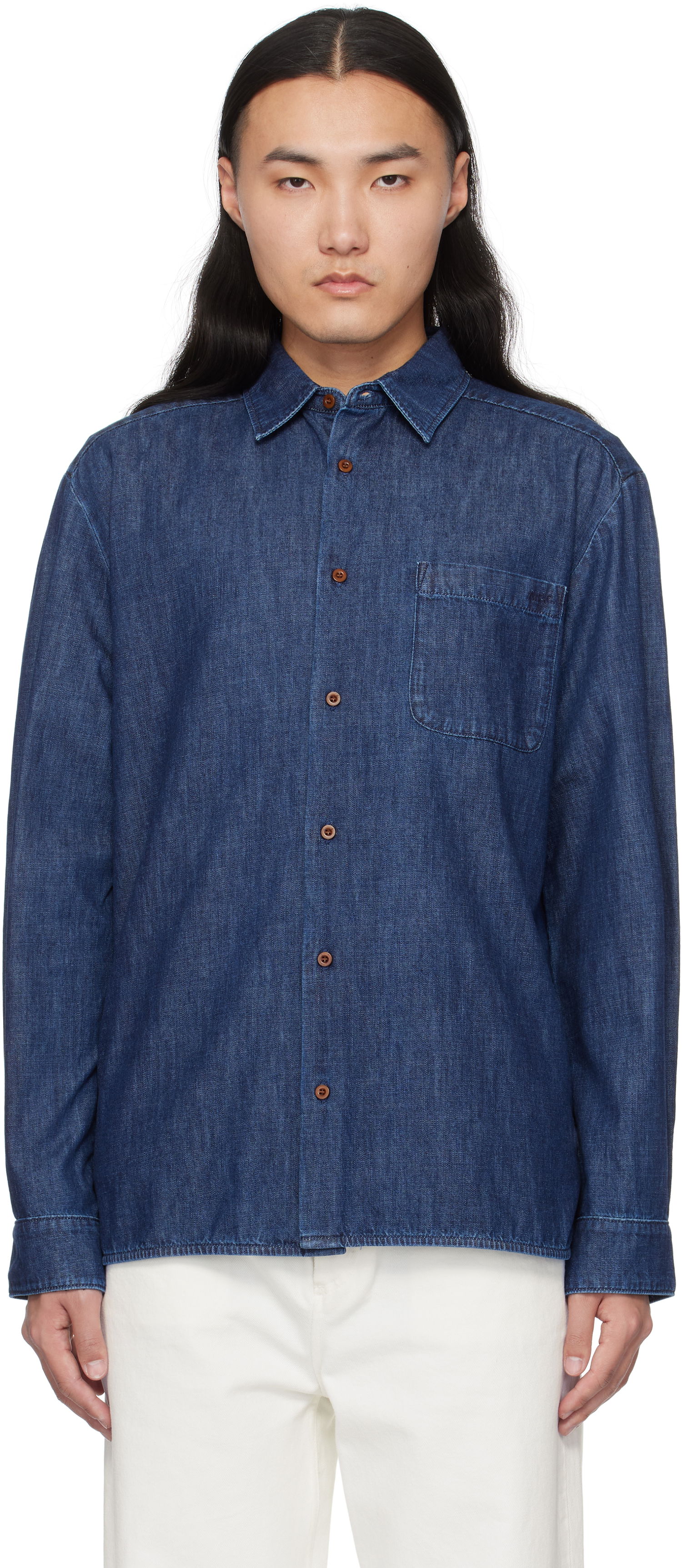 Košeľa A.P.C. Denim Shirt Modrá | COGXF-H12553, 0