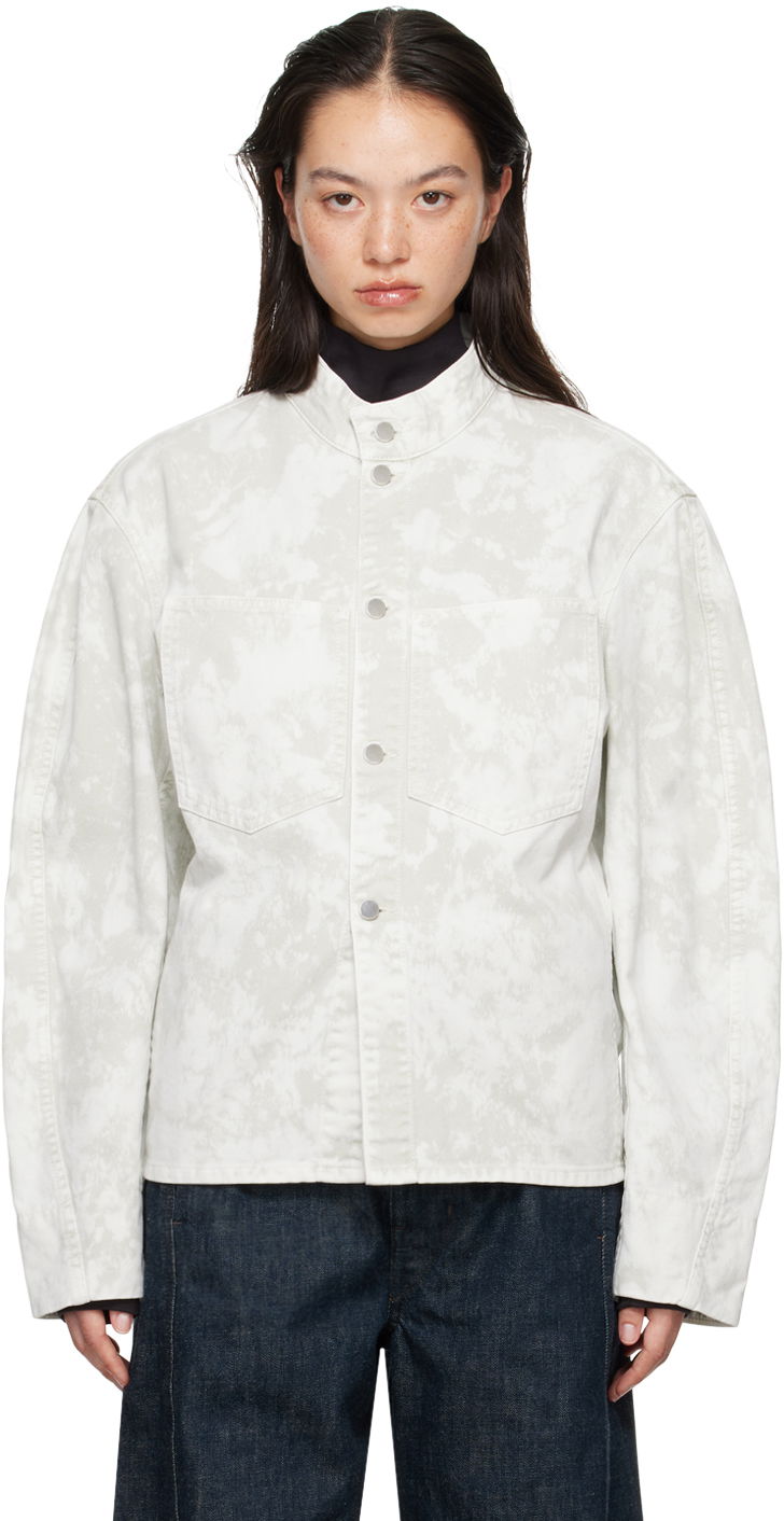 Bunda LEMAIRE Lemaire Curved Sleeves Denim Jacket Biela | JA1044 LD1012