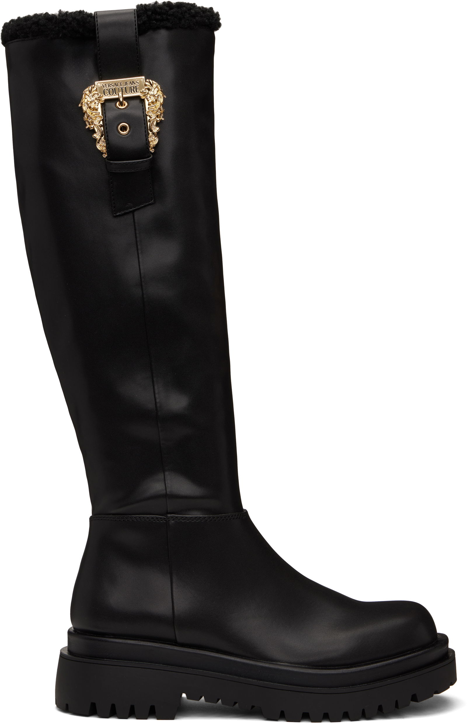 Versace Jeans Couture Drew Baroque Buckle Tall Boots