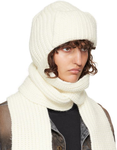 Šál We11done We11done Chunky Knit Beanie and Scarf Set Biela | WD-KH3-24-642-U-IV, 1
