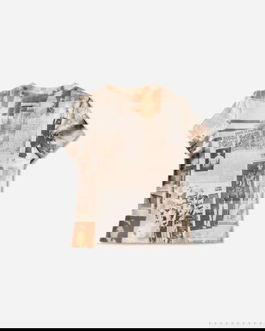 Tričko Jean Paul Gaultier Jean Paul Gaultier Ribbed Cotton Journal T-Shirt Béžová | 26-01-W-TO400-J026P 030830, 2