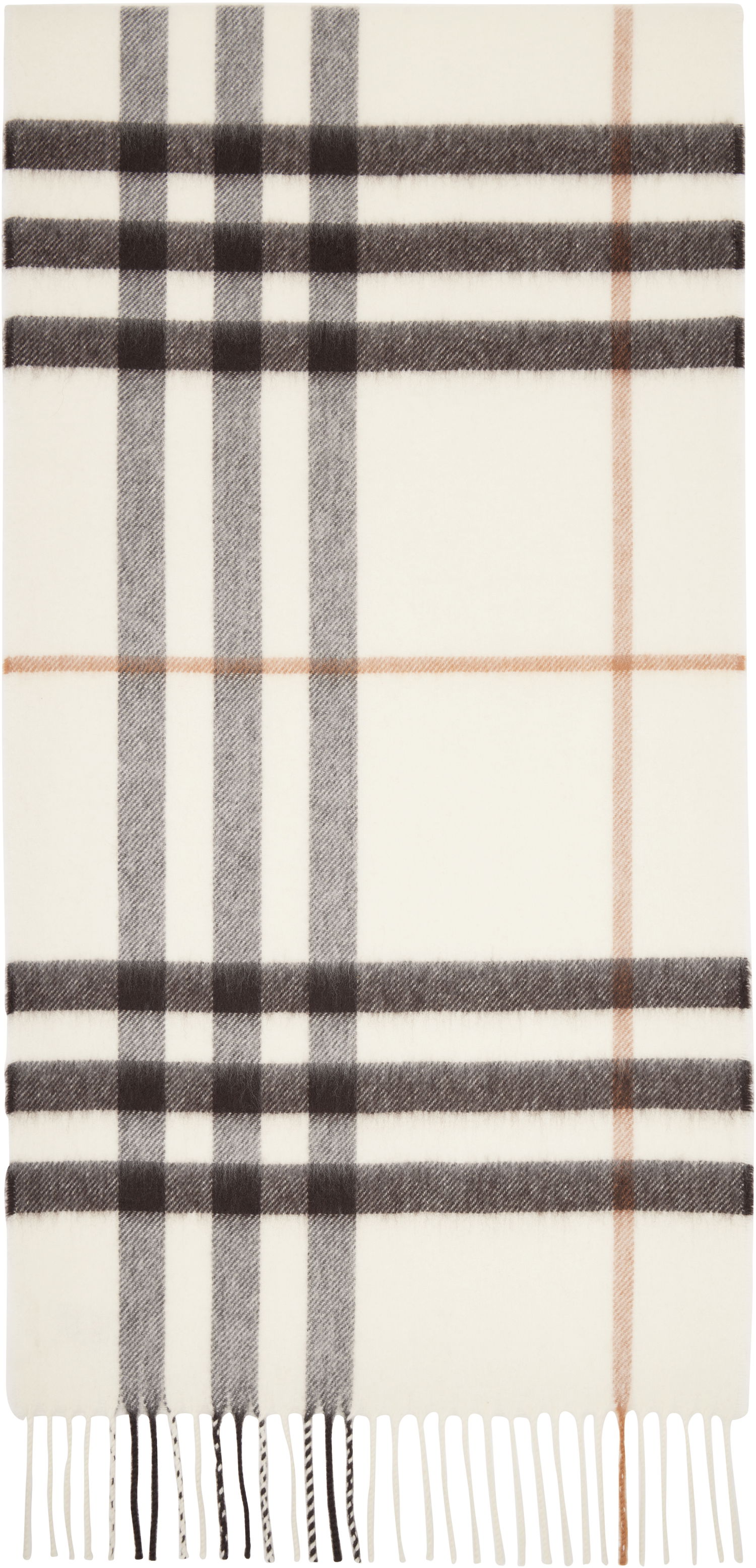 Šál Burberry Burberry Check Cashmere Scarf Biela | 8112634, 0