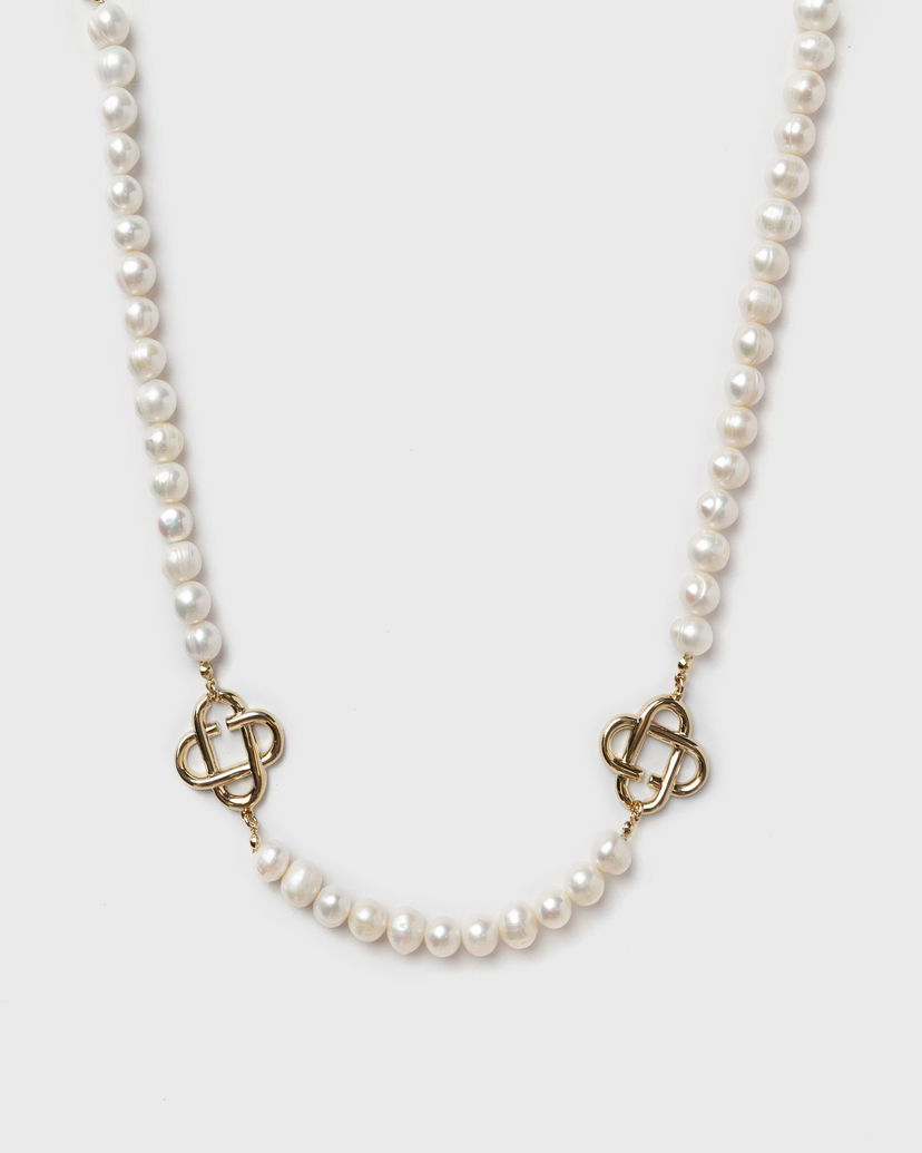 Náhrdelník Casablanca Pearl Logo Necklace Biela | APF25-JW-085-01