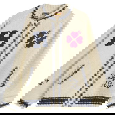 Sveter Human Made Varsity H Patch Clover Embroidered Zip-Up Knit Cardigan Large Rôznofarebný | HM30CS020-WHT, 1