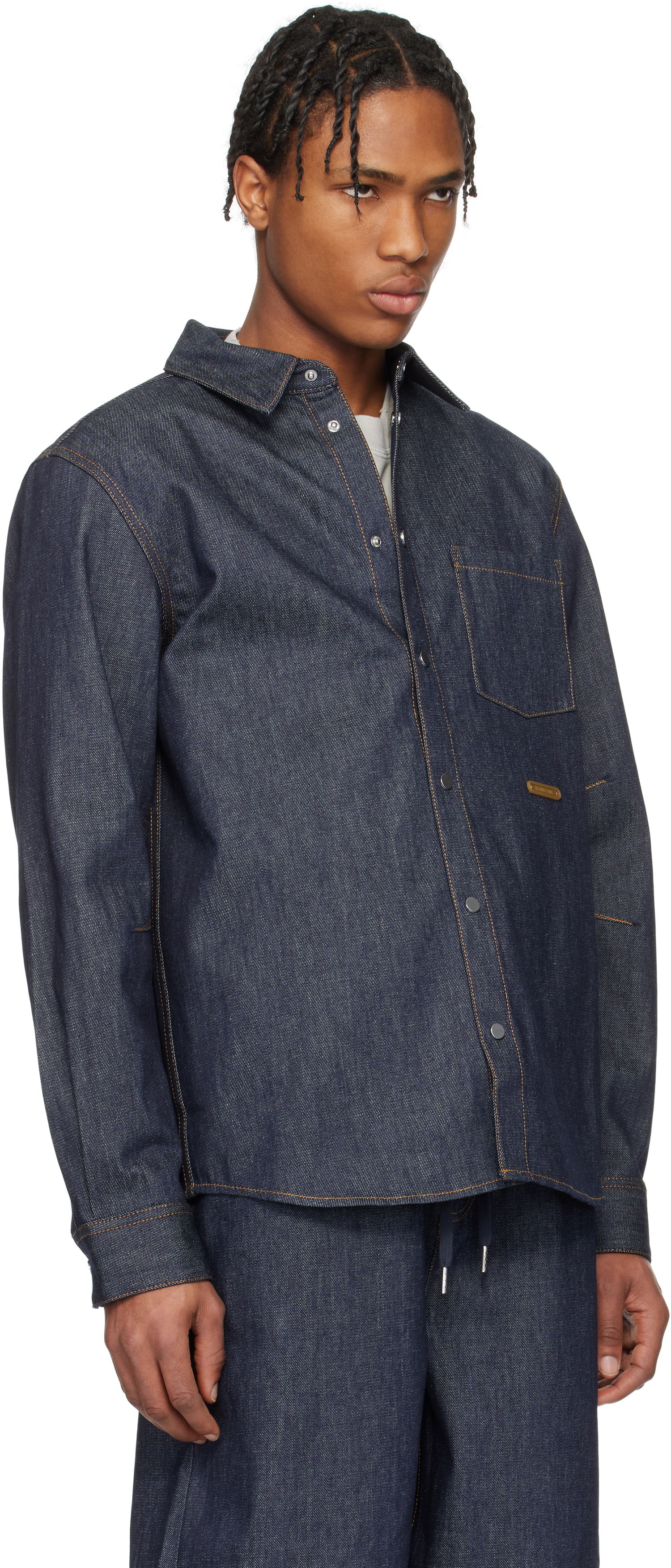 Košeľa Helmut Lang Helmut Lang Curved Classic Denim Shirt Modrá | O09DM501, 1