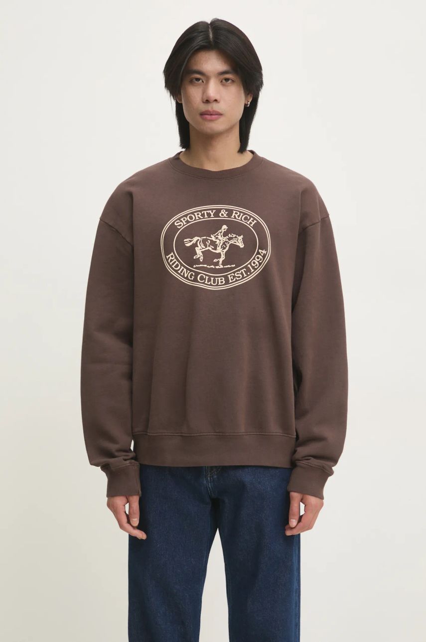 Mikina Sporty & Rich Sporty & Rich Riding Club Sweatshirt Hnedá | ST071512244BR03, 0