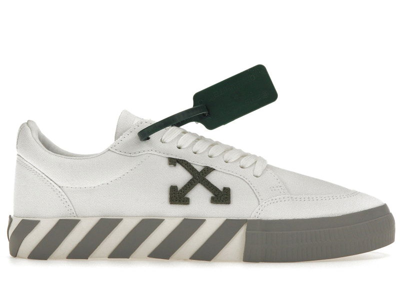 Tenisky a topánky Off-White Vulc Low Canvas White Khaki Grey (FW22) Biela | OMIA085F22FAB0010156