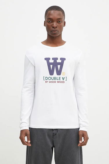 Tričko WOOD WOOD Mel Long Sleeve T-Shirt With Print Biela | 10285402.2323, 0