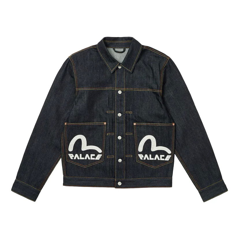 Bunda Palace Palace x Evisu Dice Denim Jacket Modrá | 2ESPAM4DJ1147XXDNINDX