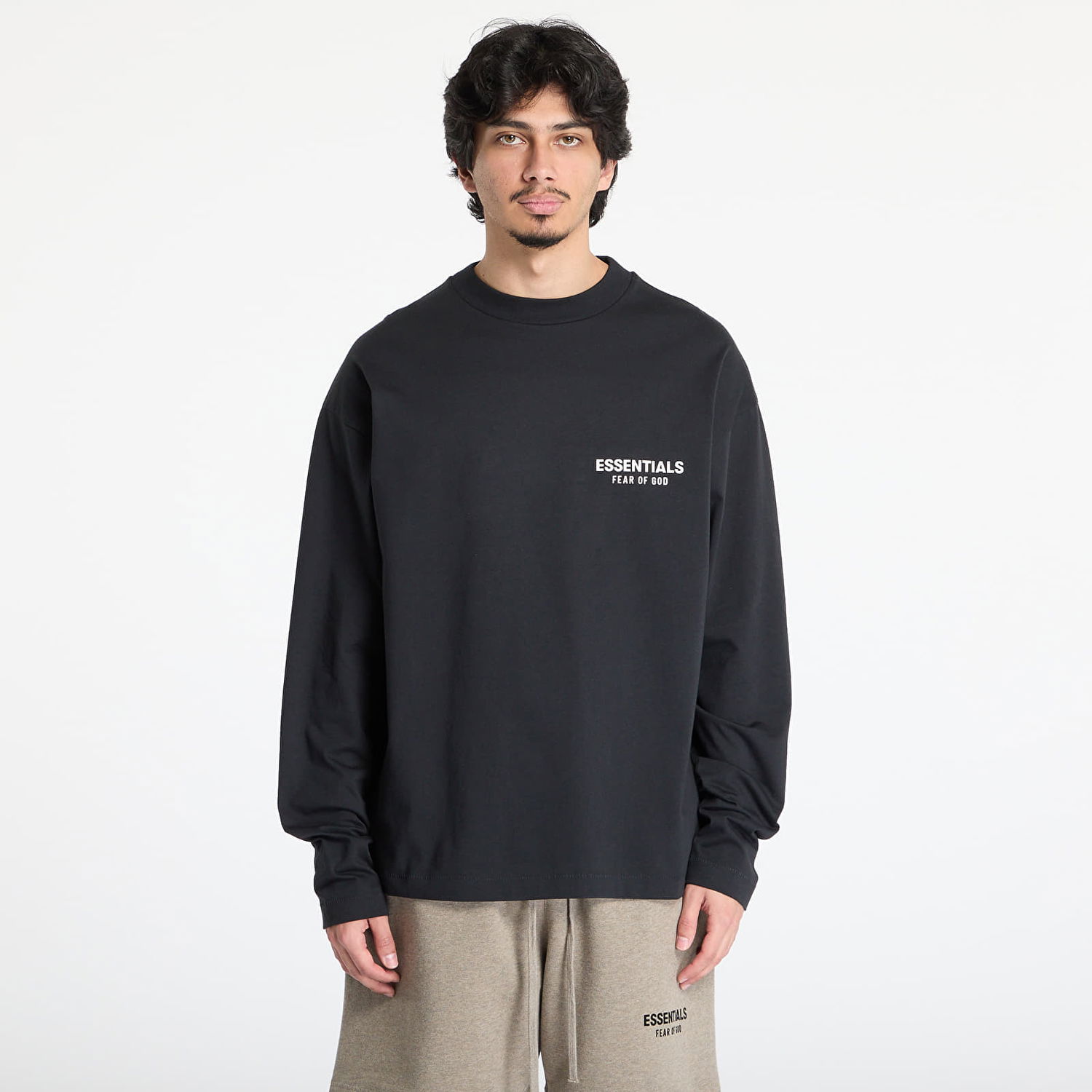 Sveter Fear of God Fear of God Essentials Classic Fit Long Sleeve T-Shirt Čierna | 125AS254200F-861, 0