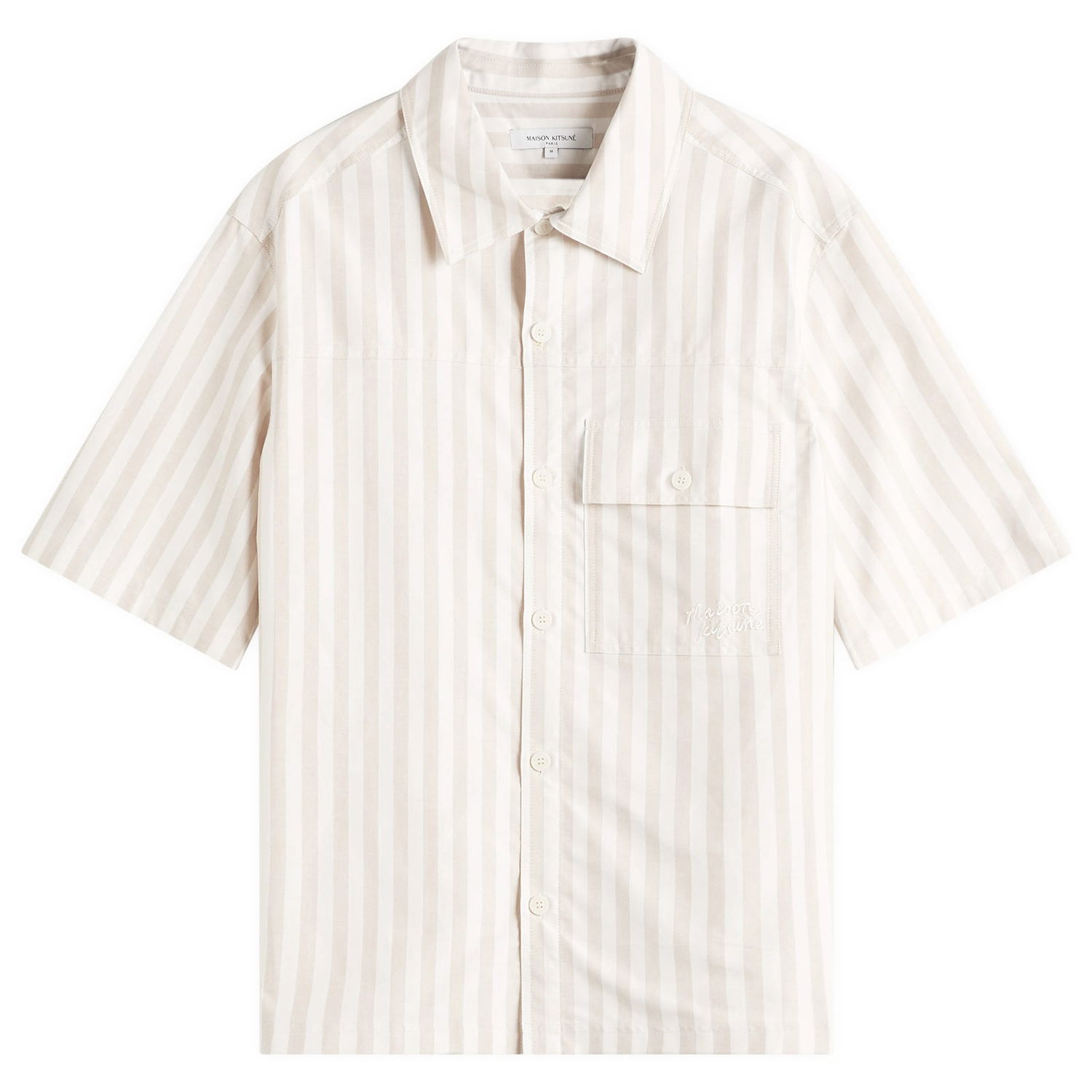 Košeľa MAISON KITSUNÉ Maison Kitsuné Handwriting Overshirt Béžová | OM00429WC5045-0189, 0