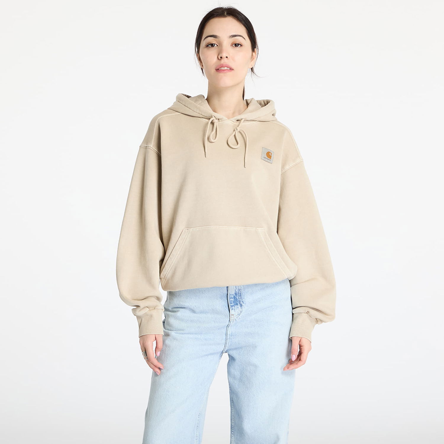 Mikina Carhartt WIP Hooded Nelson Sweatshirt Garment Dyed Béžová | I029963.2LPGD, 1