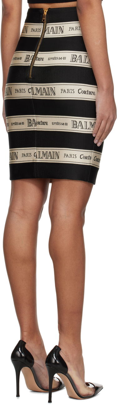 Sukňa Balmain Balmain Jacquard Miniskirt Čierna | EF1LC245JJ95, 2