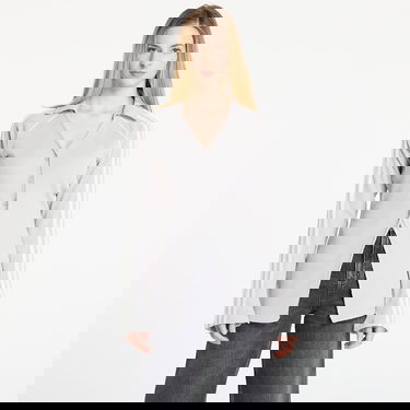 Košeľa adidas Originals Ribbed Collared Long-Sleeve Button Down Top with Sleeve Stripes Šedá | KR5109, 0