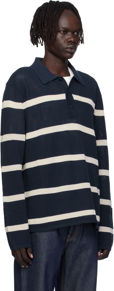Polo tričko CALVIN KLEIN Calvin Klein Long Sleeve Striped Polo Navy | 81B388G, 1