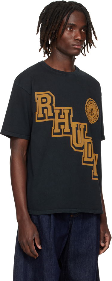 Tričko Rhude Rhude Collegiate Crest T-Shirt Čierna | RHPF25TT05012, 1