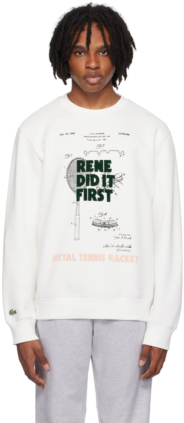 Tričko Lacoste White Relaxed-Fit Sweatshirt Biela | SH0129_70V