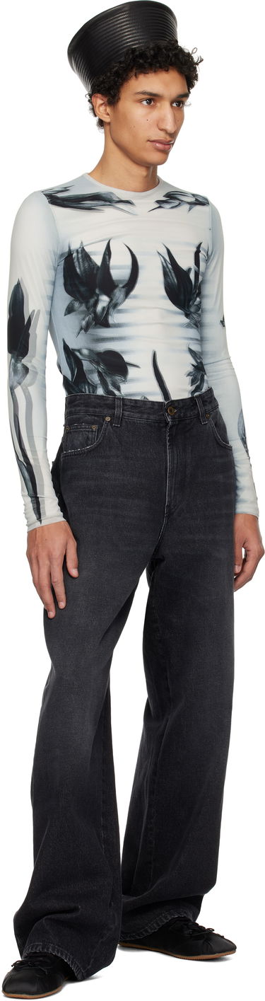 Tričko Jean Paul Gaultier Jean Paul Gaultier Flower Body Morphing Long Sleeve T-Shirt Biela | 25/33-F-TO264-T581-010200, 3