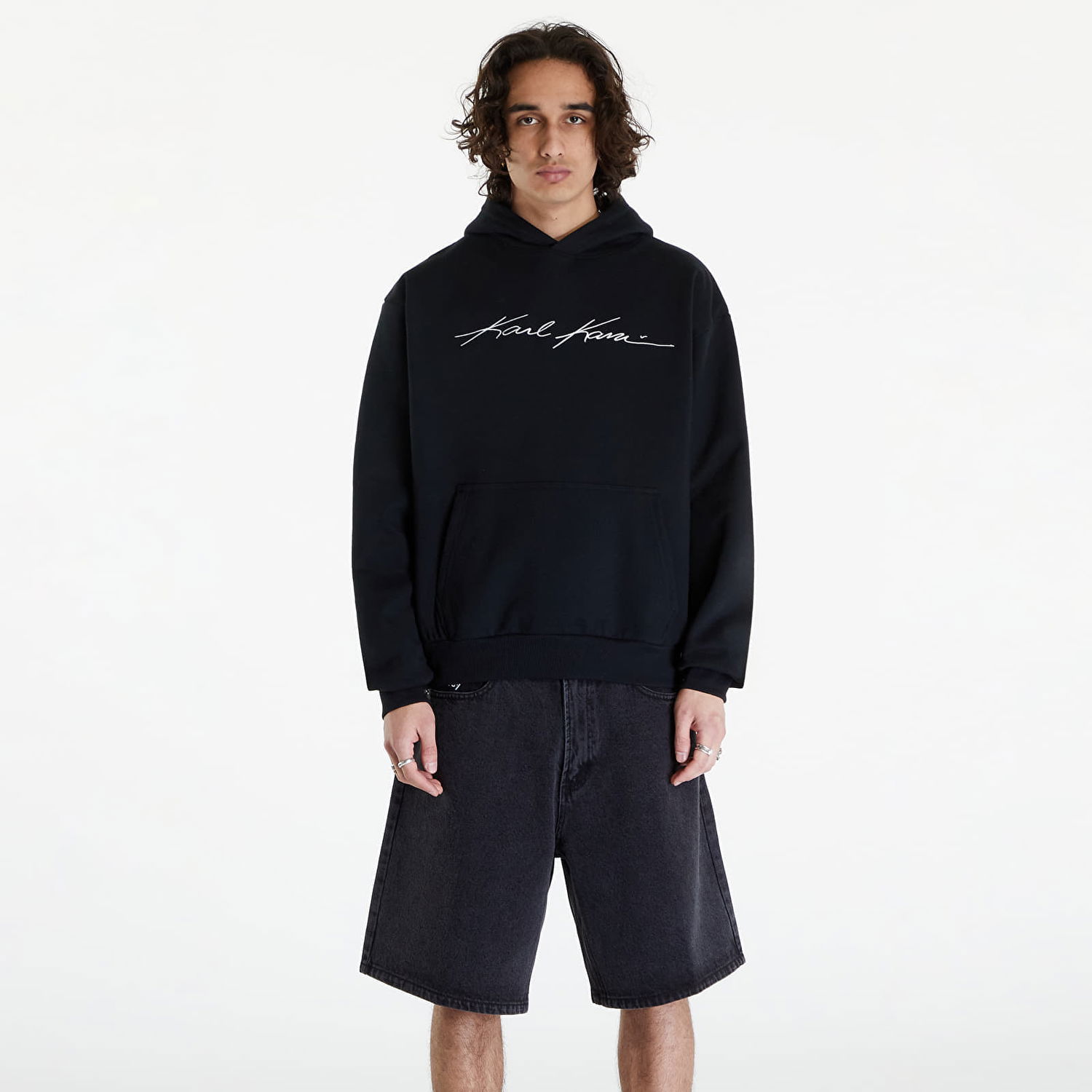 Mikina Karl Kani Autograph Heavy Sweat OS Hoodie Black Čierna | KM241-060-2, 0