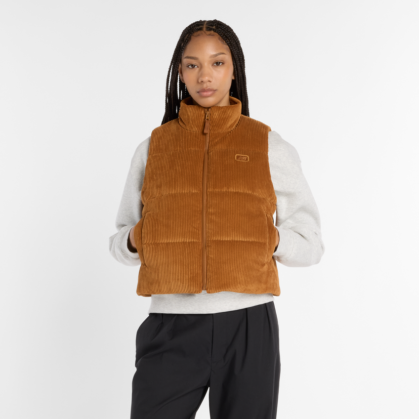 Vesta New Balance Corduroy Puffer Vest Oranžová | NBWV53500TOF