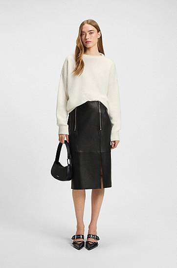 Sveter BOSS Oversized Wool Blend Sweater Biela | 50545082, 1