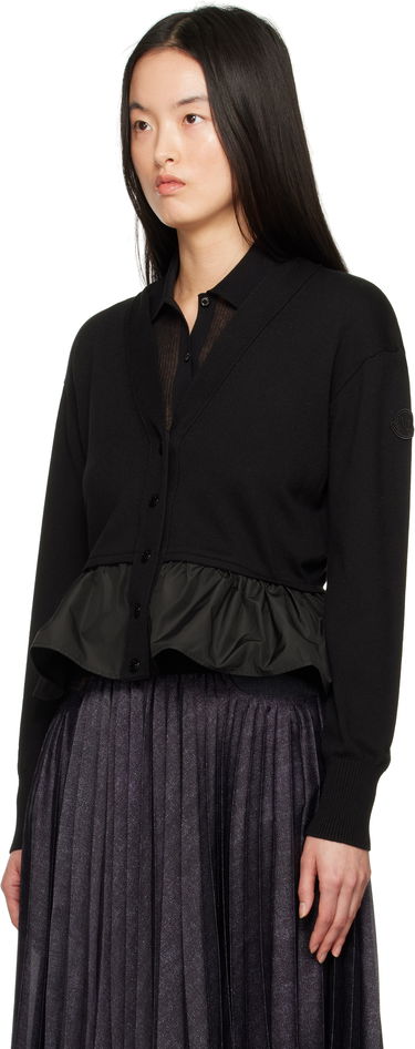 Sveter Moncler Moncler Cotton, Cashmere & Silk Peplum Cardigan Čierna | K10939B00038M4066, 3