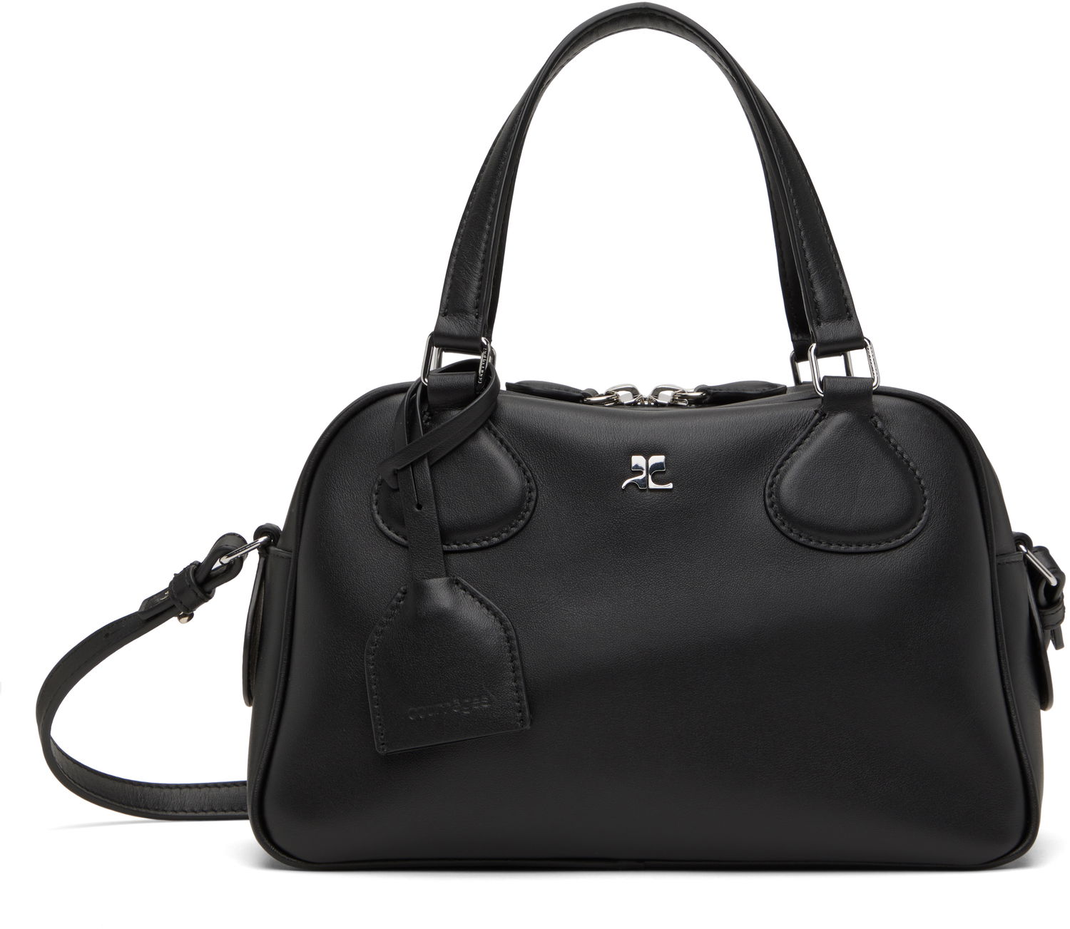 Kabelka Courrèges Studded Leather Bowling Bag Čierna | 324GSA133CR0065, 0