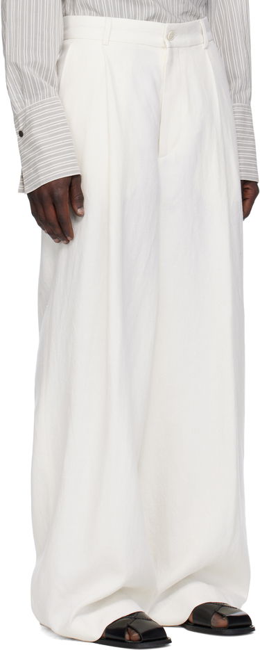 Nohavice Dries Van Noten Dries Van Noten Pleated Trousers Biela | 251-020913-1041, 1