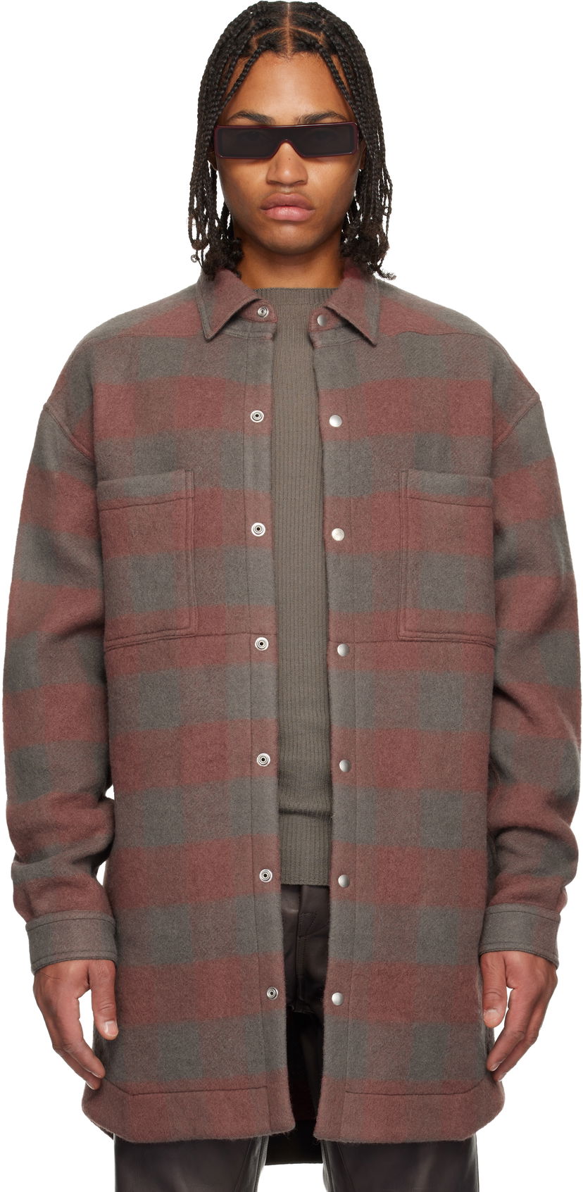 Košeľa Rick Owens Concordians Oversized Plaid Flannel Overshirt with Chest Pockets Rôznofarebný | RU02E1739 WJP