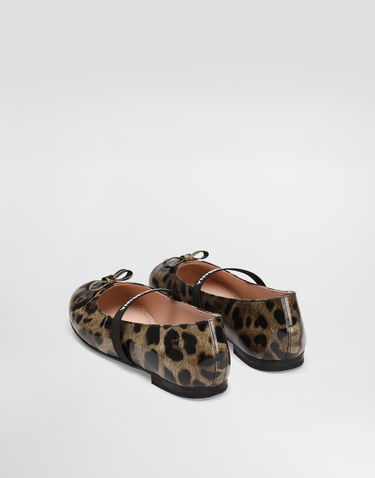 Tenisky a topánky Dolce & Gabbana Dolce & Gabbana Printed Shiny Calfskin Ballet Flats Hnedá | D11294AM568HA93M, 3