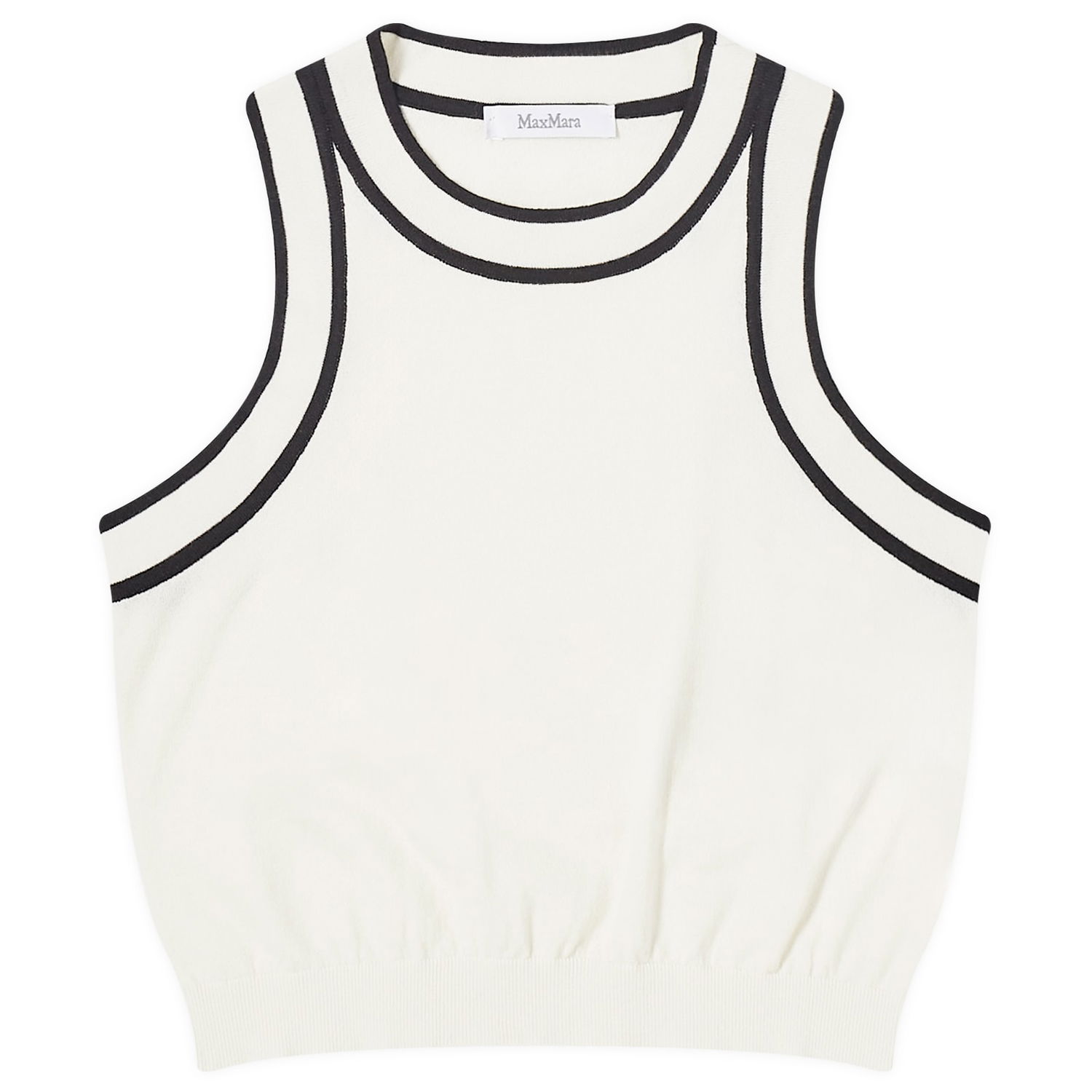 Tielko Max Mara Ruggero Knitted Vest Top, Size Large Biela | 2411361062600-007, 0
