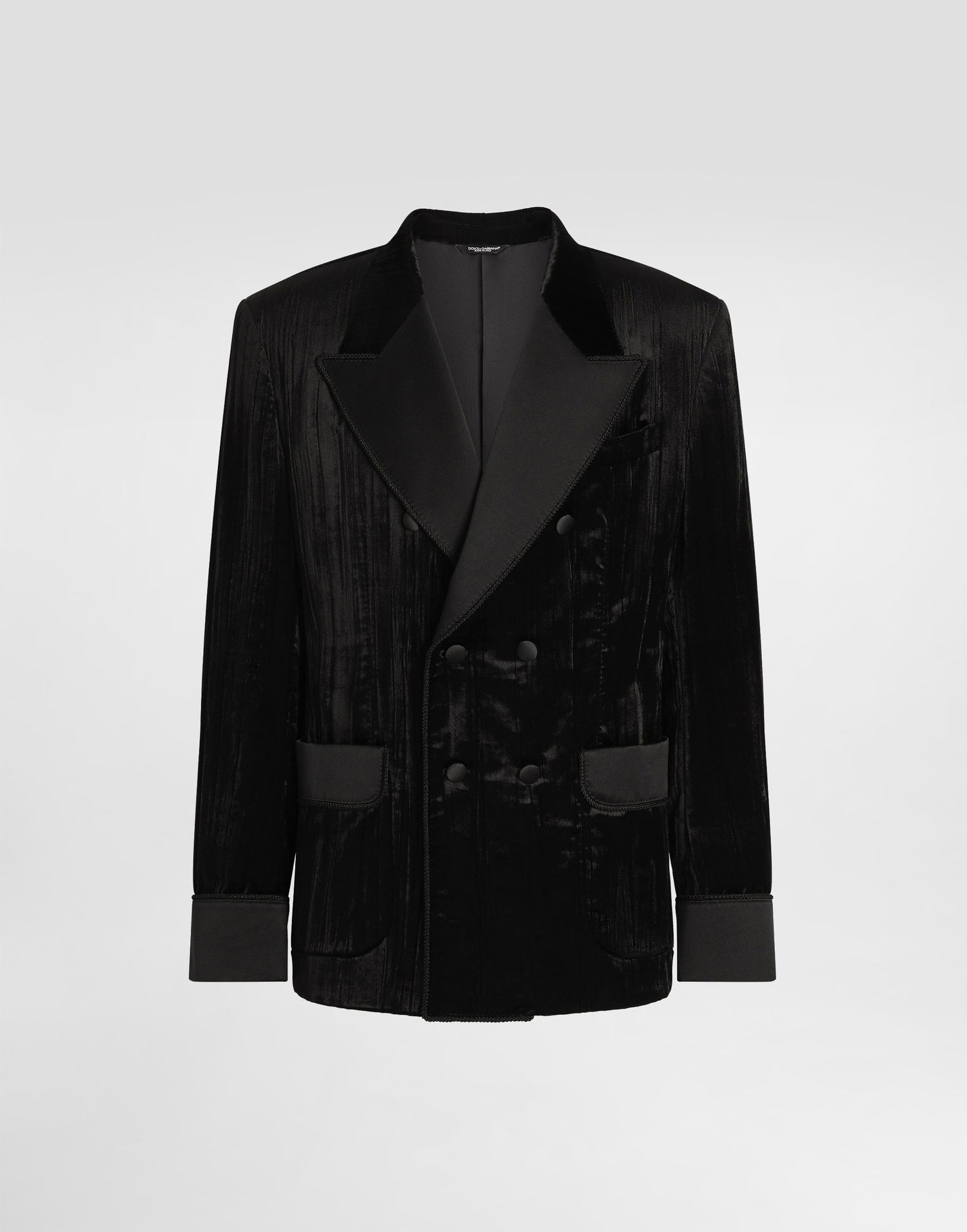 Bunda Dolce & Gabbana Double-breasted Velvet Jacket Čierna | G2UO2TFUWEPN0000, 0